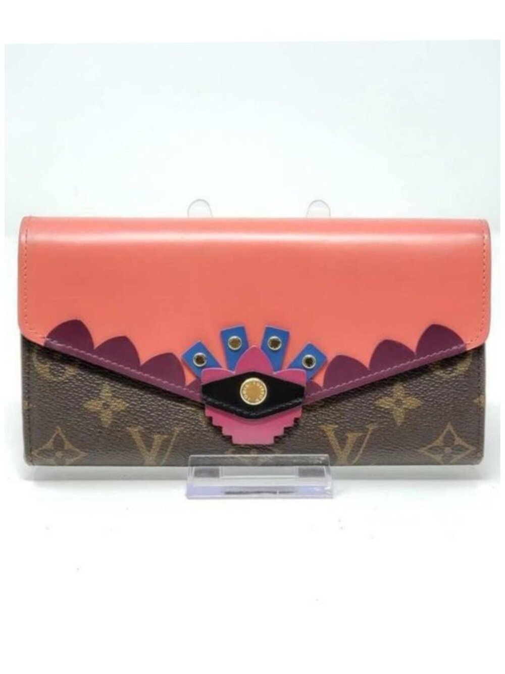 Authentic Louis Vuitton Monogram Sarah Wallet Pink Tribal Mask Limited Edition
